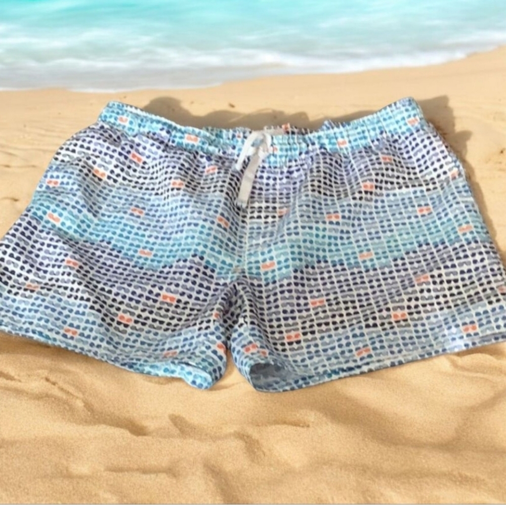 Evolv shorts elastic waist size XL Blue orange with sunglasses cute desi…